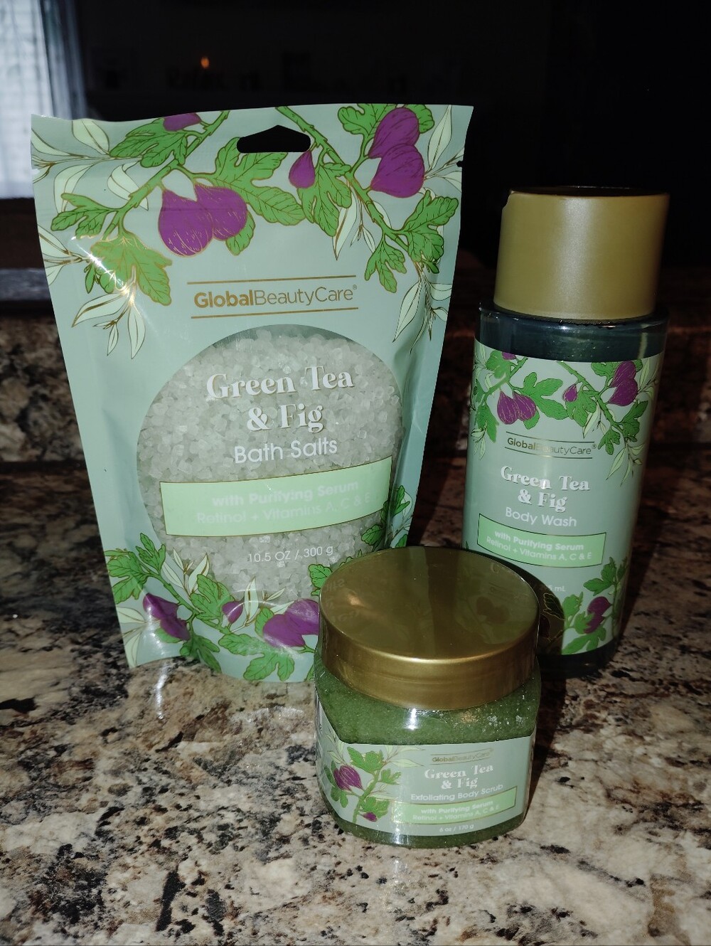 Green Tea & Fig Bath Set - Green Spa Set New